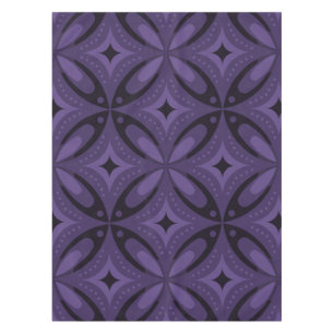 Dark Purple Colored Retro Pattern Tablecloth