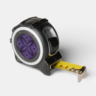 Dark Purple Colored Retro Pattern Tape Measure
