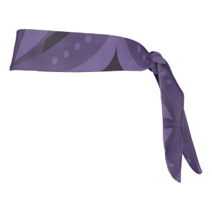 Dark Purple Colored Retro Pattern Tie Headband
