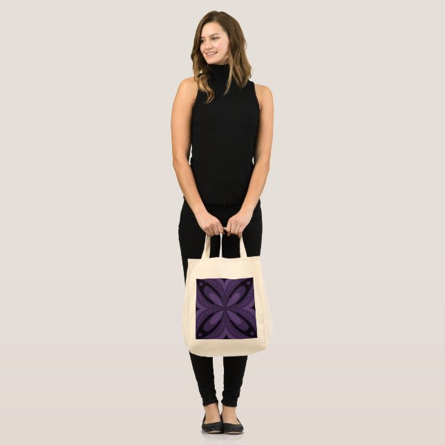 Dark Purple Colored Retro Pattern Tote Bag (Front (Model))