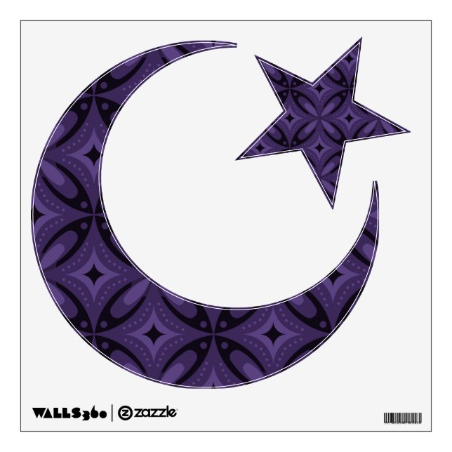 Dark Purple Colored Retro Pattern Wall Decal (Front)