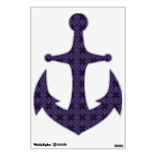 Dark Purple Colored Retro Pattern Wall Decal
