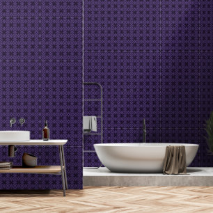 Dark Purple Colored Retro Pattern Wallpaper