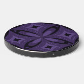 Dark Purple Colored Retro Pattern Wireless Charger (Front 2)