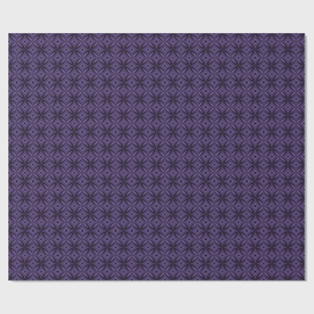 Dark Purple Colored Retro Pattern Wrapping Paper (Flat)