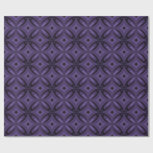 Dark Purple Colored Retro Pattern Wrapping Paper