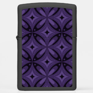 Dark Purple Colored Retro Pattern Zippo Lighter