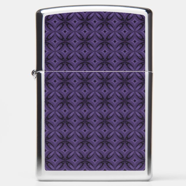 Dark Purple Colored Retro Pattern Zippo Lighter (Front)