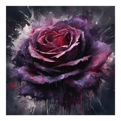 Dark purple colored rose photo print