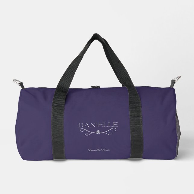 Dark Purple Custom Name "Ballet Everyday"  Duffle Bag (Front)
