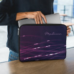 Dark Purple Custom Name Laptop Sleeve 15''<br><div class="desc">Abstract dark purple image,  customizable name</div>