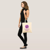 Dark Purple Daisy with Customizable Text Tote Bag (Front (Model))