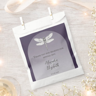 Dark Purple Dragonfly Wedding Favor Bag