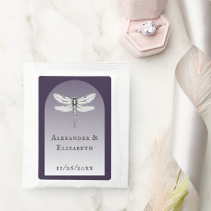 Dark Purple Dragonfly Wedding Tea Bag Drink Mix
