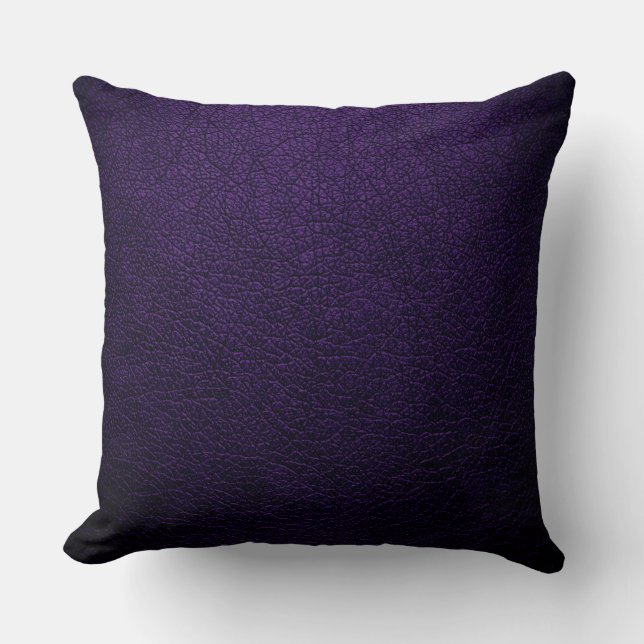 Dark Purple Elegant Leather Look Throw Pillow (Front)