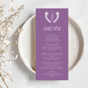 Dark Purple Elegant Wedding Menu