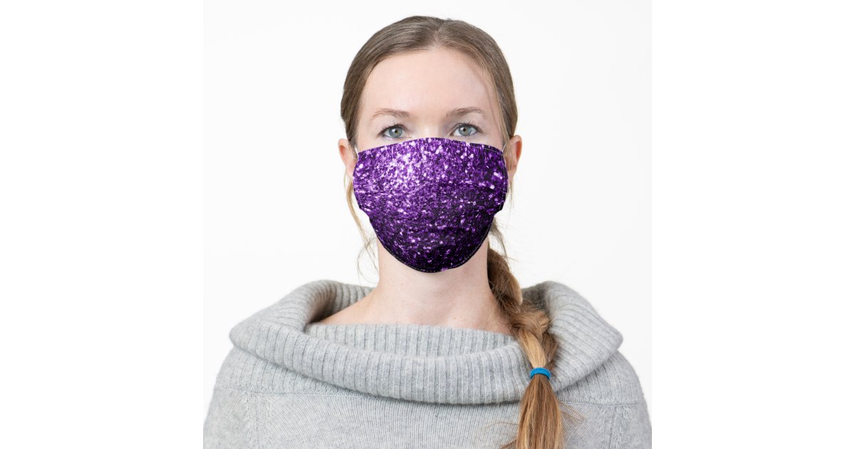 eksplicit Mediate voks Dark Purple fake shiny glitter sparkles Adult Cloth Face Mask | Zazzle
