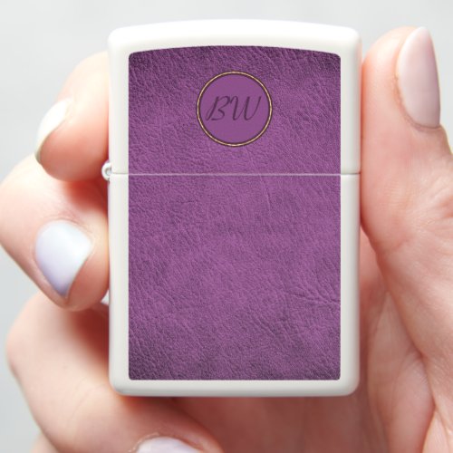 Dark Purple Faux Leather Zippo Lighter