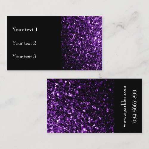 Beautiful Purple glitter sparkles Business Card Template
