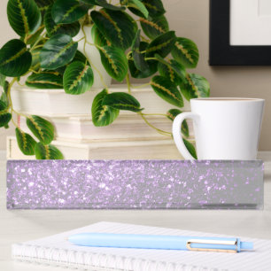 Dark Purple faux shiny glitter sparkles Desk Name Plate
