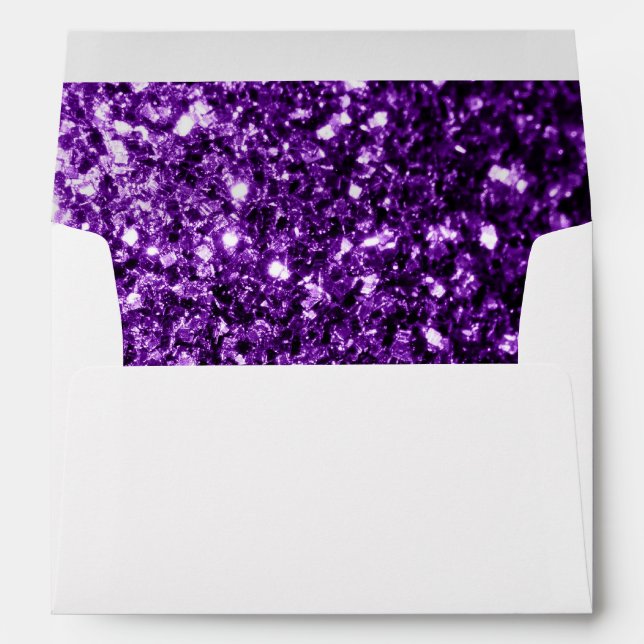Dark Purple faux shiny glitter sparkles Envelope (Back (Bottom))
