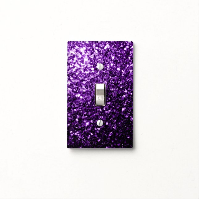 Dark Purple faux shiny glitter sparkles Light Switch Cover (In Situ)