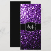 Dark Purple faux shiny glitter sparkles Monogram (Front/Back)