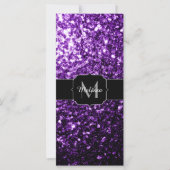 Dark Purple faux shiny glitter sparkles Monogram (Front)