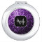Dark Purple faux shiny glitter sparkles Monogram