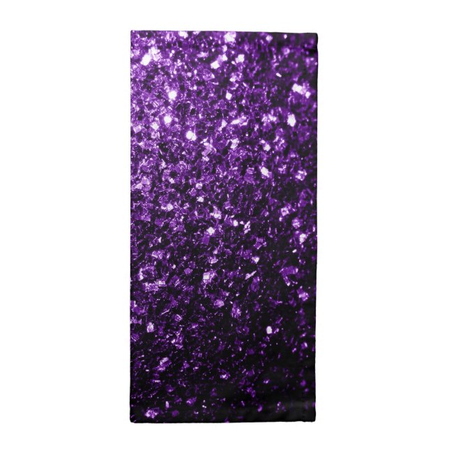 Dark Purple faux shiny glitter sparkles Napkin (Half Fold)