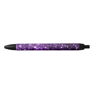 Dark Purple faux shiny glitter sparkles Pen