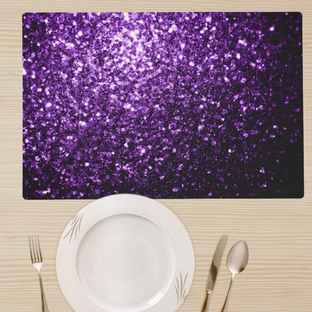 Dark Purple faux shiny glitter sparkles Placemat (Creator Uploaded)