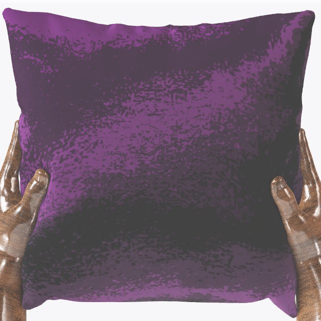 Dark Purple Faux Velvet Print Throw Pillow (Creator Uploaded)