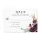 Dark Purple Floral Boho Fall Wedding RSVP