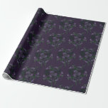 Dark Purple Floral Elegant Wedding Gothic Wrapping Paper<br><div class="desc">Elegant dark purple floral wedding invitation design collection and decor is lovely with purple roses and greenery on a dark purple background for a gothic wedding look.  The flowers adorn the corners for an elegant,  modern and sophisticated look.</div>