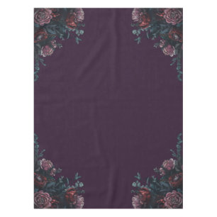 Dark Purple Floral Elegant Wedding Maroon Mauve Tablecloth