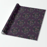 Dark Purple Floral Elegant Wedding Maroon Mauve Wrapping Paper<br><div class="desc">Elegant dark purple floral wedding invitation and decor collection is lovely with maroon and mauve pink roses and greenery on a dark purple background for a gothic wedding look.  The flowers adorn the corners for an elegant,  modern and sophisticated look.</div>