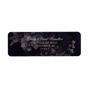 Dark Purple Floral Gothic Boho Return Address Label