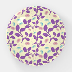 Dark Purple Floral Pattern Aesthetic Seamless Paperweight