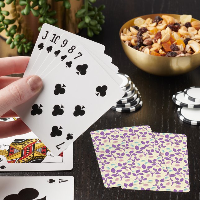 Dark Purple Floral Pattern | Aesthetic Seamless  Poker Cards (In Situ)