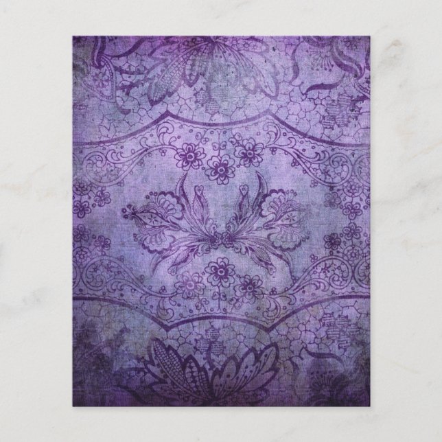 Dark Purple Floral Scrapbook Paper (Front)
