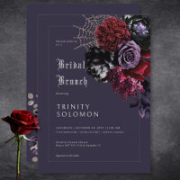 Dark Purple Floral & Silver Web Bridal Brunch