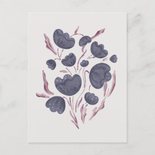 Dark Purple Flower Aesthetic Holiday Postcard