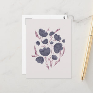 Dark Purple Flower Aesthetic Postcard