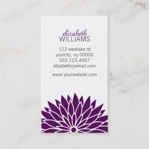 Dark Purple Flower Business Card
