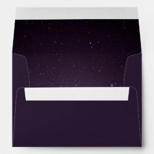 Dark Purple Galaxy Celestial Universe Star Wedding Envelope