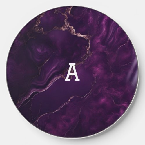 Dark Purple Glazed Marble Wireless Charger