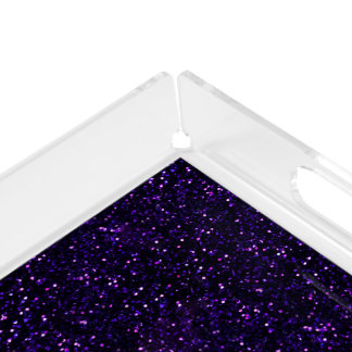 Dark Purple Glitter Print Acrylic Tray