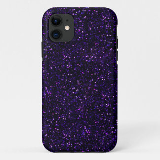 Dark Purple Glitter Print iPhone 11 Case