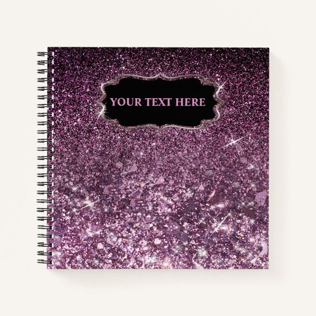 dark purple glitter sparkles notebook (Front)